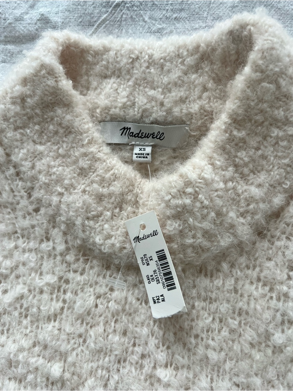 Madewell Cream Textured Turtleneck Sweater